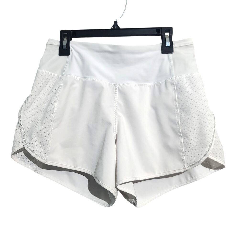 Lululemon Real Quick High-Rise 3.5" Running Short White Size 4 GUC Swift Ultra